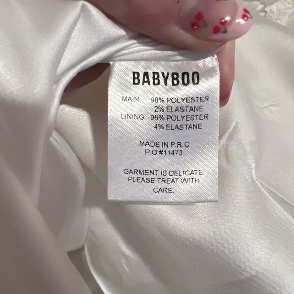 NWT BABYBOO Salome Mini Dress Floral Jacquard Ivory Strapless Women's Size XXL - Picture 11 of 12